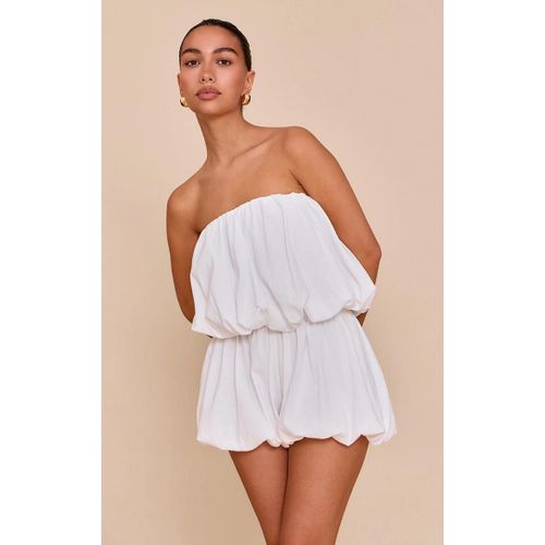 Combishort Bustier Bouffant Blanc, Blanc