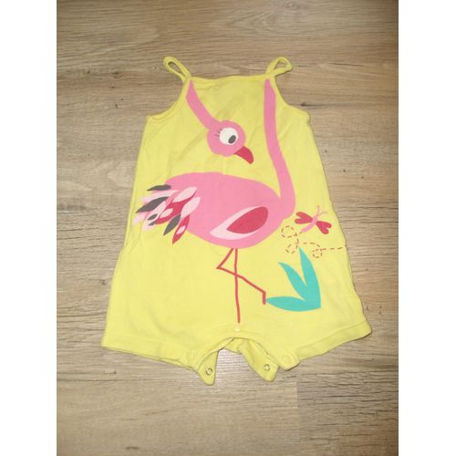 Combishort Dpam Jaune Flamant Rose 12 Mois