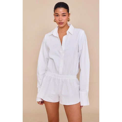 Combishort Jupe-Short En Coton Blanc Fronc  Dtail Chemise Et tages, Blanc