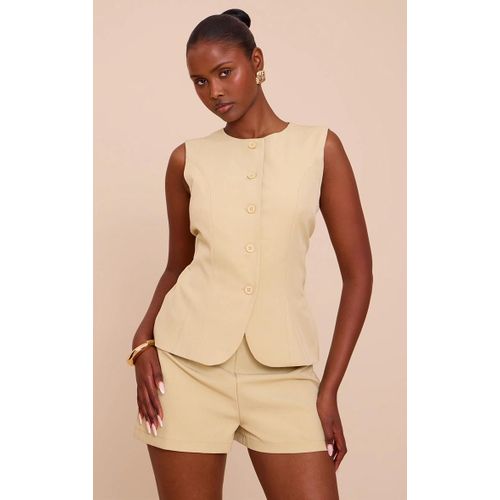 Combishort Tiss Citron Vert Ple  Boutons Et Partie Superpose, Citron Vert Ple
