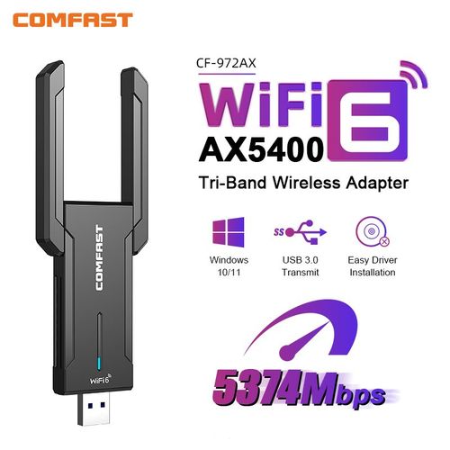 COMFAST WiFi7 adaptateur USB BE6500 carte WiFi 5G 6G USB3.0 carte rseau sans fil USB wifi 7 Adaptador AX5400 wifi6 antenne PC portable - Type WiFi6 AX5400