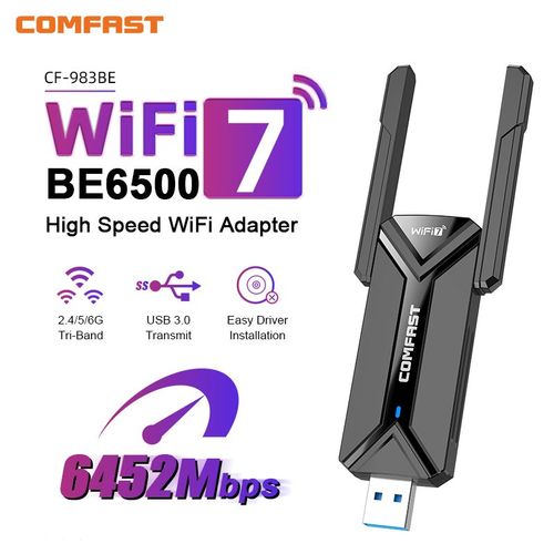 COMFAST WiFi7 adaptateur USB BE6500 carte WiFi 5G 6G USB3.0 carte rseau sans fil USB wifi 7 Adaptador AX5400 wifi6 antenne PC portable - Type WiFi7 BE6500