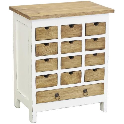 Commode 13 Tiroirs En Acajou Naturel Et Blanc