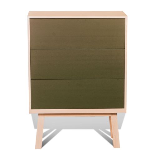 Commode 3 Tiroirs De 90 Cm De Large, En Frne