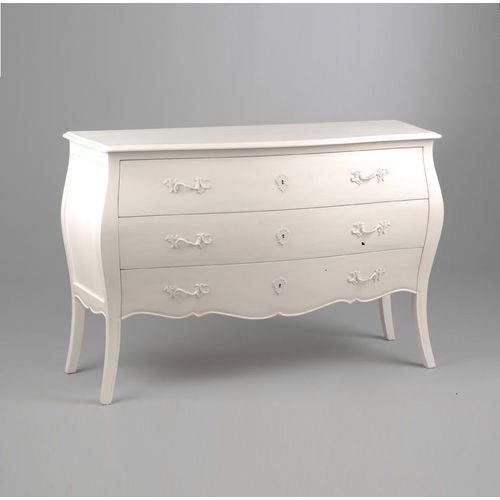 Commode 3 Tiroirs En Bois Blanc - Charmy