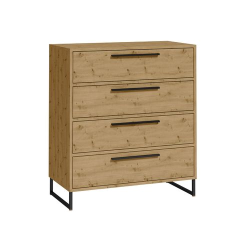 Commode 4 Tiroirs Stratifis Beige Et Noir