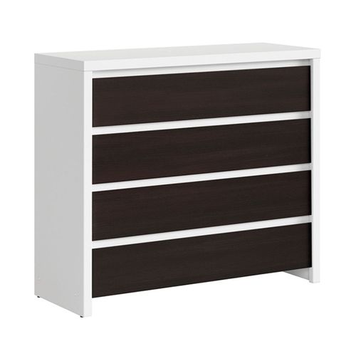 Commode 6 Tiroirs Panneaux Agglomrs Blanc Et Naturel Fonc