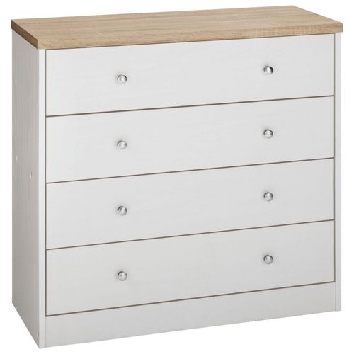 Commode Avec 4 Tiroirs En Effet Chne Blanc