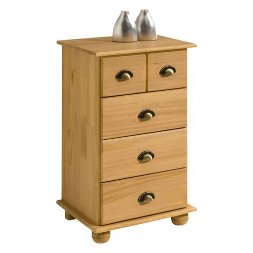 Commode Colmar Chiffonnier Apothicaire Rangement Avec 4 Tiroirs En Pin Massif Finition Teinte/Cire