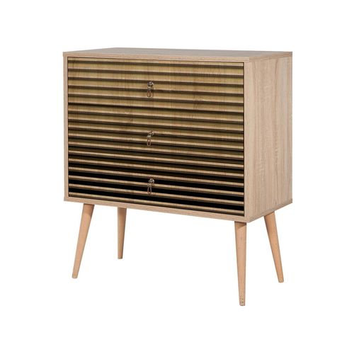 Commode Effet Bois Beige 80x40 Cm