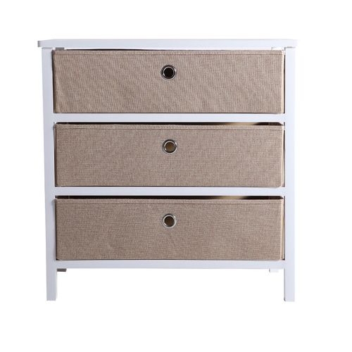 Commode En Bois Mdf, De Couleur Beige, 60x34x60 Cm