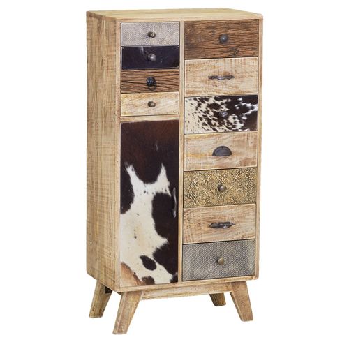Commode En Manguier Et Peau De Vache