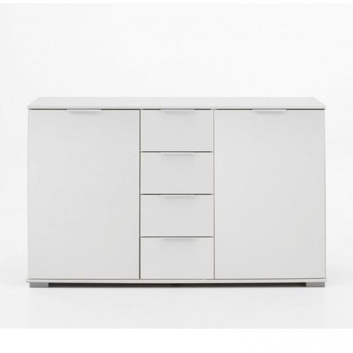 Commode Ensse 4 Tiroirs 2 Portes Blanc