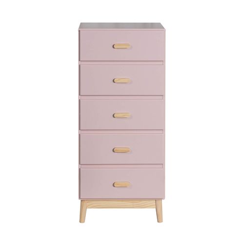 Commode Pour Enfants Avec 5 Tiroirs En Mdf Rose