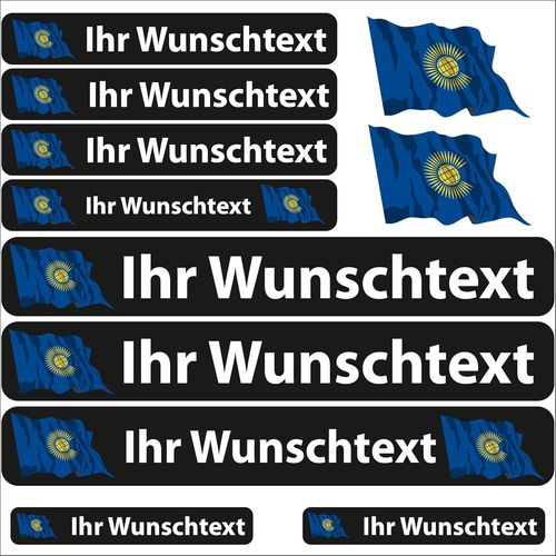 Commonwealth - Autocollant De Nom - Drapeau Flottant - Commonwealth - 13 Autocollants Pour Drapeau - Avec Nom & Texte Souhait - Vlo, Voiture, Moto, Personnalis