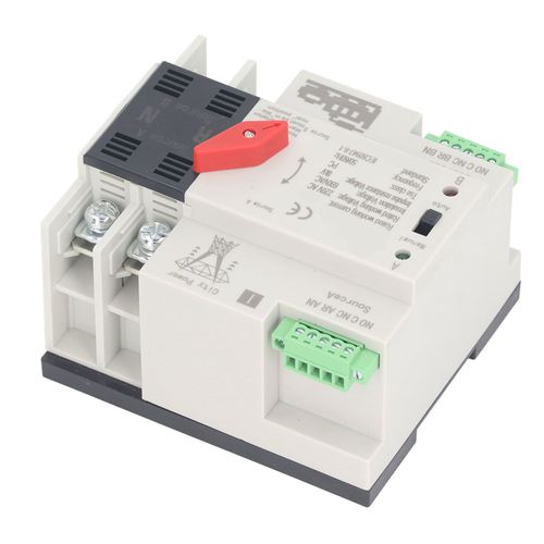 Commutateur de transfert automatique à double puissance, 2P millisecondes, contrôleur de synchronisation à commutation rapide, AC220V, Type Rail ATS, secteur vers moteur 63A
