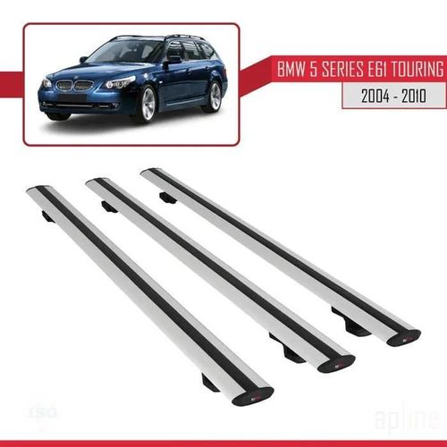 Barres De Toit - Bmw - E61 - Basic Modle - Aluminium - 3 Pices - Gris
