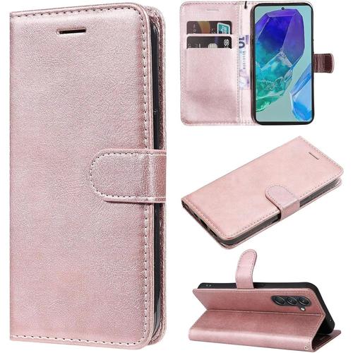 Compatible Avec Coque Lg K10 2018 Us, Portefeuille Etui  Rabat Flip Cuir Avec Fentes Pour Cartes, Magntique Stand Housse+2x Verre Tremp-Or Rose