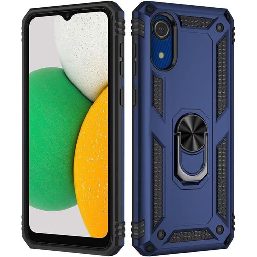 Compatible Avec Coque Samsung Galaxy A03 Core Avec Aimant Anneau Support, 360Double Couche Renforce Dfense Bumper Antichoc Armure Housse Etui Avec Protection cran-Bleu