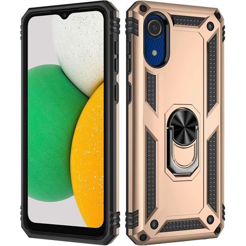 Compatible Avec Coque Samsung Galaxy A03 Core Avec Aimant Anneau Support, 360Double Couche Renforce Dfense Bumper Antichoc Armure Housse Etui Avec Protection cran-Or