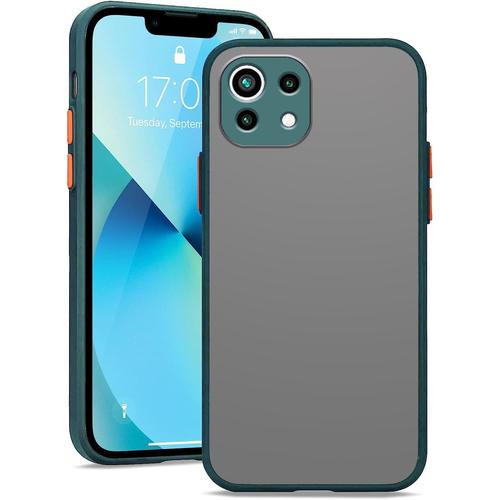 Compatible Avec Coque Xiaomi Mi 11 Antichoc Protection Xiaomi Mi 11 tui Housse De Tlphone Portable Silicone Mat Translucide Anti-Rayures Ultra Fine Case Vert Fonc