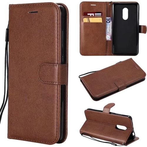 Compatible Avec Coque Xiaomi Redmi Note 4x, Flip Rabat Cuir Portefeuille Housse Avec Fentes Pour Cartes, Magnetique Fonction Stand Etui A Rabat Brun & 2x Verre Trempe