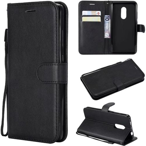 Compatible Avec Coque Xiaomi Redmi Note 4x, Flip Rabat Cuir Portefeuille Housse Avec Fentes Pour Cartes, Magnetique Fonction Stand Etui A Rabat Noir & 2x Verre Trempe