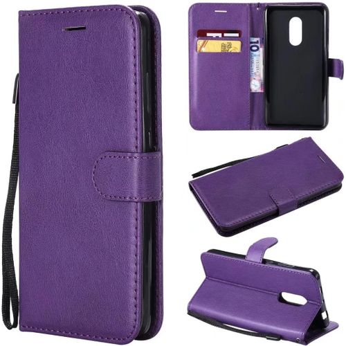 Compatible Avec Coque Xiaomi Redmi Note 4x, Flip Rabat Cuir Portefeuille Housse Avec Fentes Pour Cartes, Magnetique Fonction Stand Etui A Rabat Violet & 2x Verre Trempe