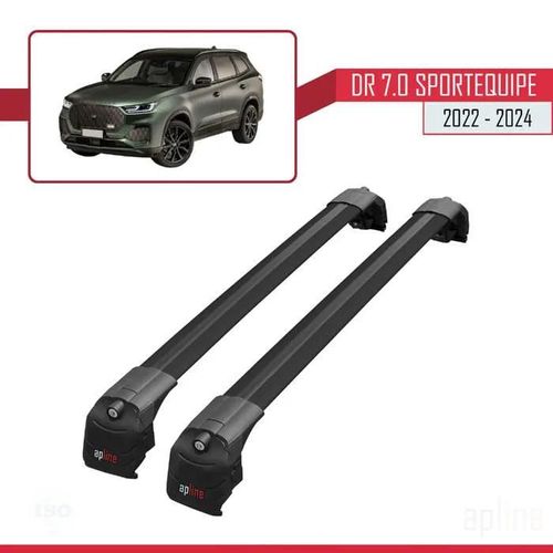 Compatible Avec Dr 7.0 Sportequipe 7 (It) 2023-2025 Ace-2 Barres De Toit Railing Porte-Bagages De Voiture Noir Alu 2 Barres