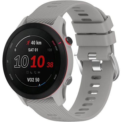 Compatible Avec Garmin Forerunner 255s Bracelets,18mm Libration Rapide Silicone Souple Fermoir En Acier Inoxydable Remplacement Bracelet Pour Garmin Forerunner 255s/Venu 2s,Gris[Dai6282640]