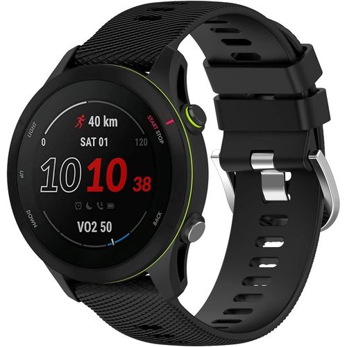 Compatible Avec Garmin Forerunner 255s Bracelets,18mm Libration Rapide Silicone Souple Fermoir En Acier Inoxydable Remplacement Bracelet Pour Garmin Forerunner 255s/Venu 2s,Noir[Dai6282616]
