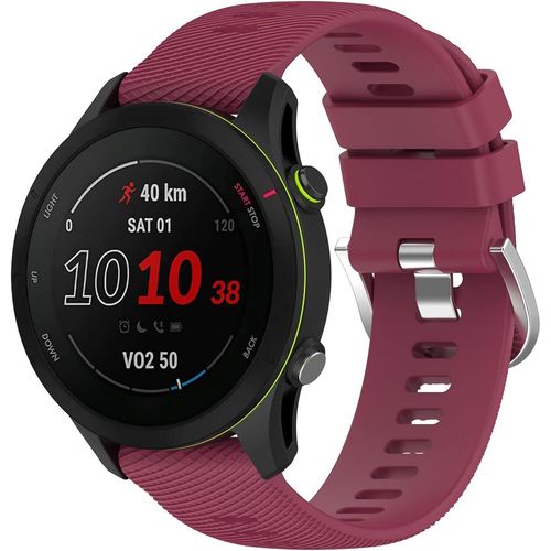 Compatible Avec Garmin Forerunner 255s Bracelets,18mm Libration Rapide Silicone Souple Fermoir En Acier Inoxydable Remplacement Bracelet Pour Garmin Forerunner 255s/Venu 2s,Vin Ro[Dai6282623]
