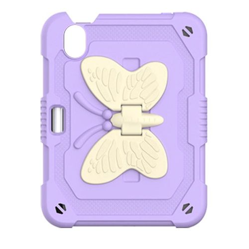 Compatible Avec Ipad Mini 6 2021 Avec Support  Crayons En Forme D'ailes De Papillon, Rigide Et Robuste, Violet lgant