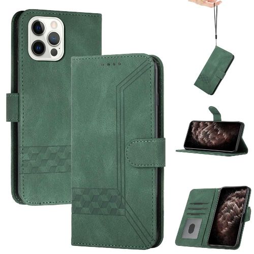 Compatible Avec Iphone 15 Pro Max Portefeuille Coque En Cuir Pu Avec Support Pratique Housse  Raboter Sangle  Main Insrer La Carte Cuir - Vert