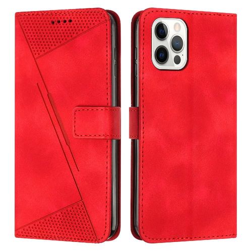 Compatible Avec L'tui Portefeuille Iphone 15 Pro Max Boucle Latrale Couverture Antichoc Cuir Pu Insertion De Carte Protection Complte - Rouge