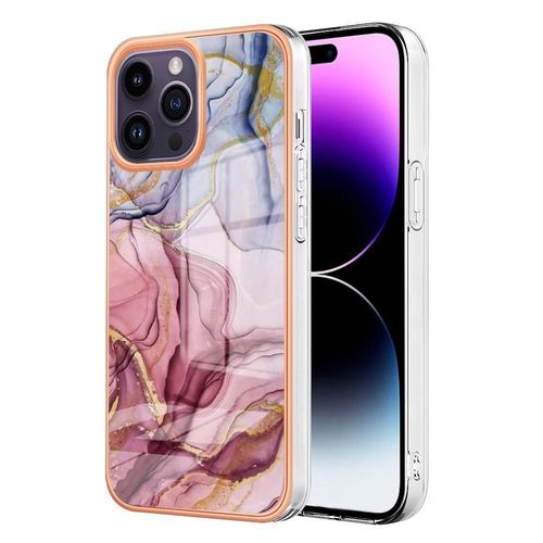 Compatible Avec Le Cas D'iphone 15 Pro Max Antichoc Tpu Silicone Pare-Chocs Marbre - Rouge