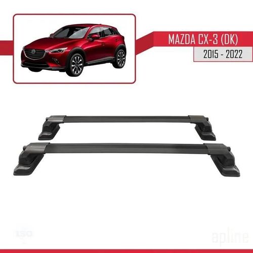 Compatible Avec Mazda Cx-3 (Dk) 2015-2022 Ace-3 Barres De Toit Railing Porte-Bagages De Voiture Noir Aluminium 2 Barres