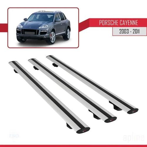 Barres De Toit - Porsche - Cayenne - Basic Modle - Aluminium - 3 Pices - Gris