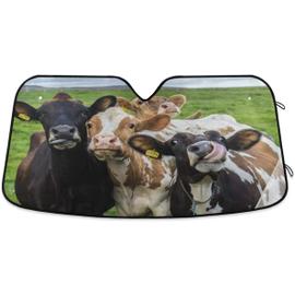 compatibles Oarencol-Pare-soleil pliable pour pare-brise de voiture quatre  animaux mignons protection contre les rayons UV pare-soleil drôle de vaches  garde votre véhicule style 10957