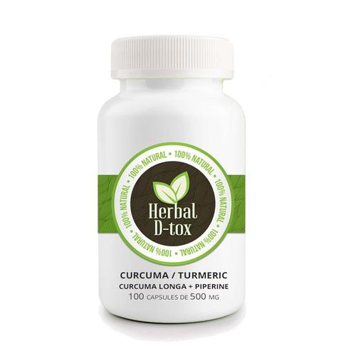 Complments Alimentaires Capsules De Curcuma - Tumeric + 5% Piperine, 100 X 600 Mg Detoxifiant Protecteur Curcumin Curcumine