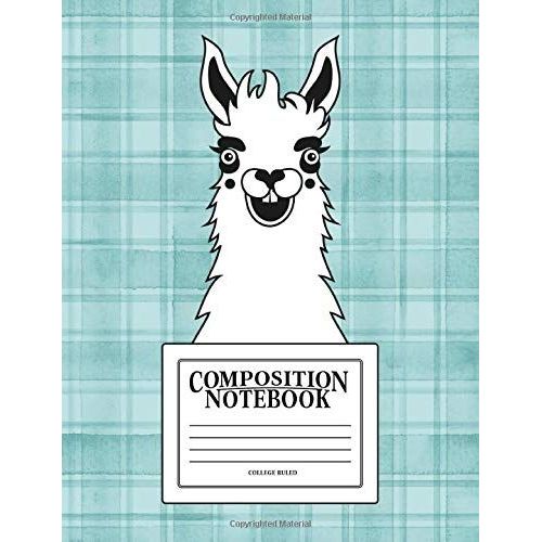 Composition Notebook: College Ruled: 100 Page Creative Writing Tablet For University, High School & College Student Exams, Assignments & Projects: Funny Llama Cover 24   de Papeterie Bleu  Format Broch 