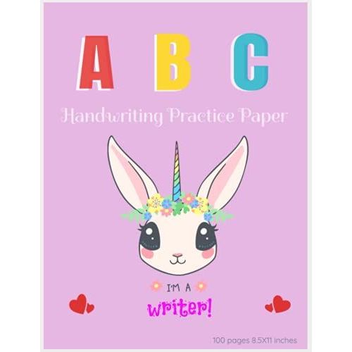Composition Notebook Handwriting Paper: Cute Unicorn With Lined Writing Sheets For Kindergarten To Primary Students   de Light, Cindy  Format Broch 