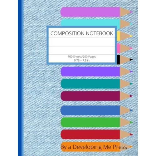 Composition Notebook Pencil Design :: Wide Ruled. Workbook For Students   de Press, A Developing Me  Format Broch 