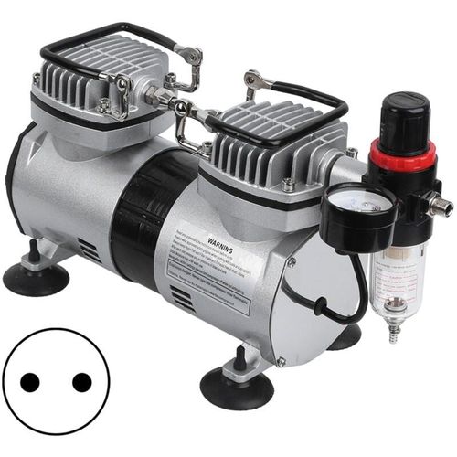 Compresseur D'aerographe A Double Cylindre, Modele D'art Soins Du Cuir Gateau Couleur Maquillage Tatouage Pompe A Jet D'encre, Eu Plug 220v Goodnice
