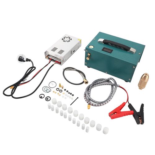 Compresseur D'air Pcp 4500psi 30mpa, Pompe De Compresseur Haute Pression De Refroidissement Par Ventilateur Automatique Avec Transformateur De Puissance 12v