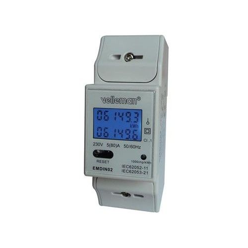 Compteur Energie Electrique Kwh Monophase Pour Montage Sur Rail Din - 2 Modules