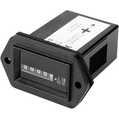 Qiilu Compteur Horaire Mécanique DC 6–80 V Pour Moteur Générateur De Bateau, Motocross, Camion, Tracteur (0–99 999,9 Heures