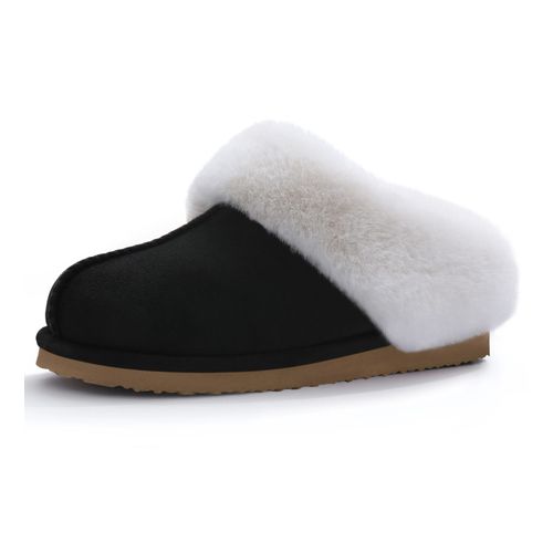 Comwarm-Pantoufles D'hiver En Fausse Fourrure De Daim Pour Femme,Chaussures En Peluche Pour La Maison,Niket Extrieur