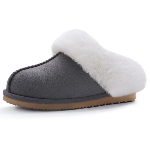 Comwarm-Pantoufles D'hiver En Fausse Fourrure De Daim Pour Femme,Chaussures En Peluche Pour La Maison,Niket Extrieur
