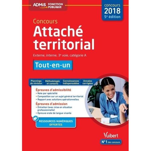 Concours Attach Territorial Tout-En-Un - Externe, Interne, 3e Voie, Catgorie A    Format Grand Format 